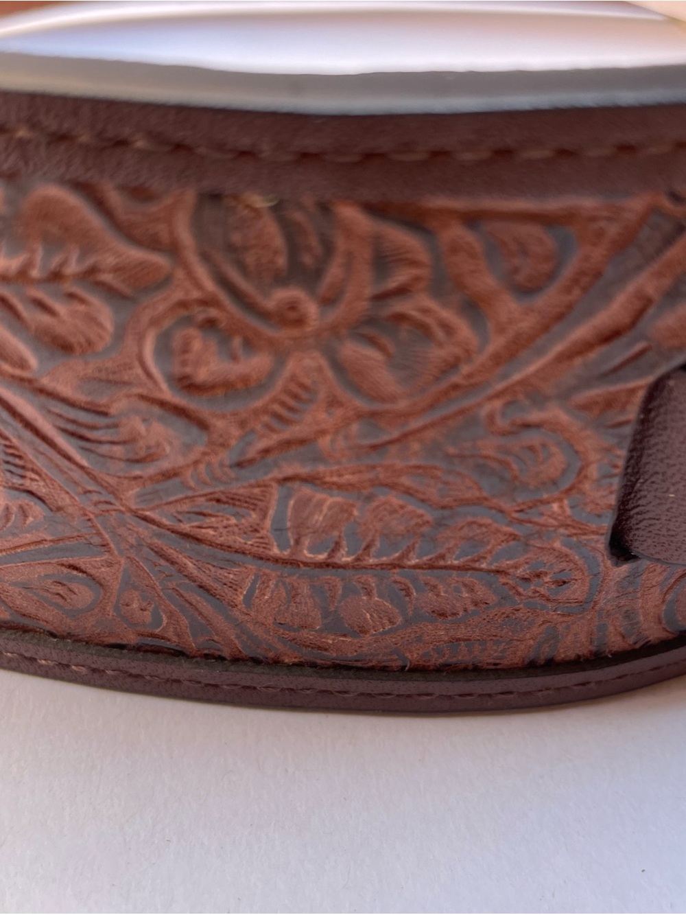 The Great Stetson Brown Tooled Leather Western Belt NWT Original Packaging - Picture 7 of 11